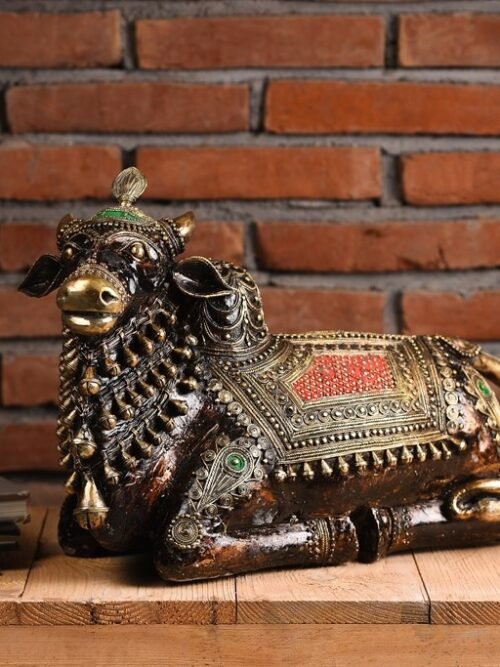 Antique Red Nandi Bastar Art