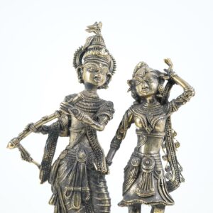Dhokra Art Krishna Radha Statue
