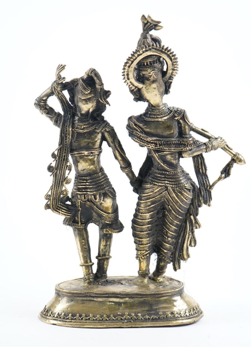 Dhokra Art Krishna Radha Statue