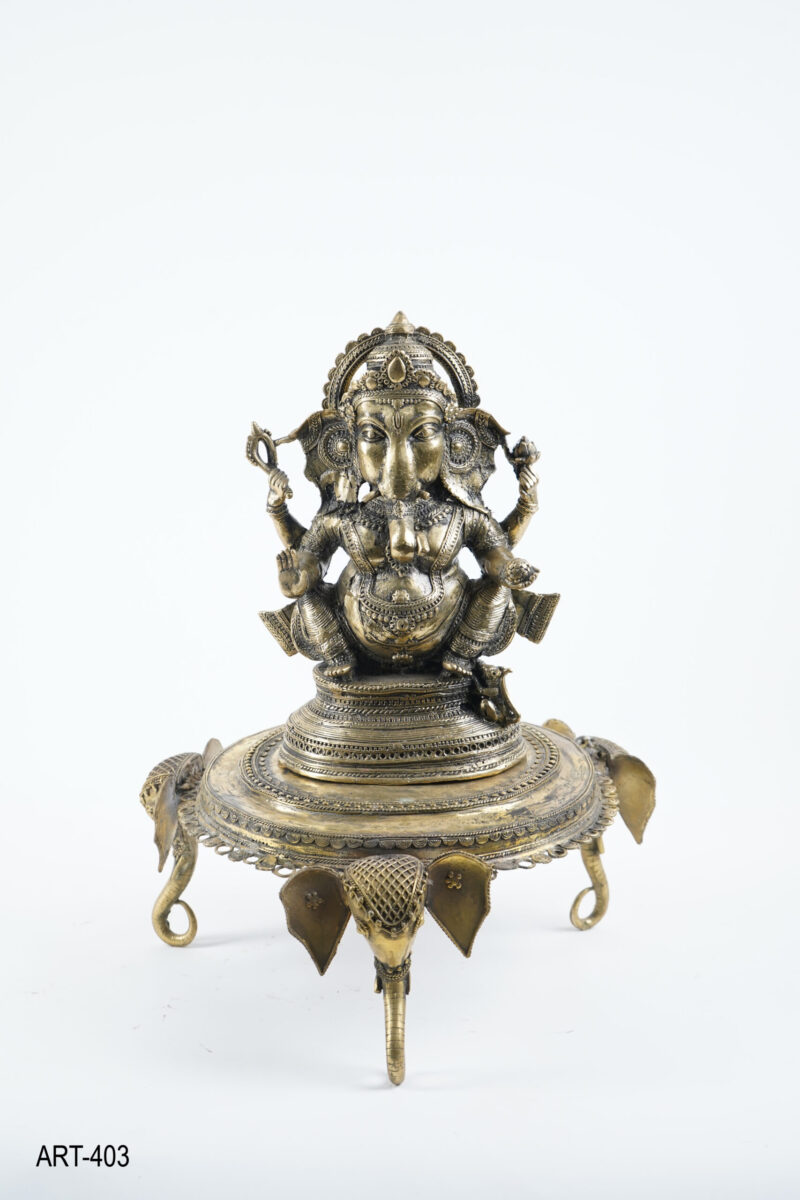 Ganesha Idol on Ornamental Pedestal