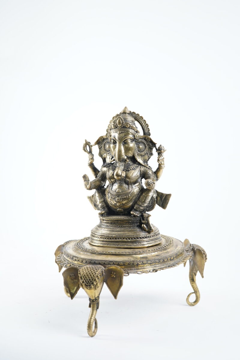 Ganesha Idol on Ornamental Pedestal