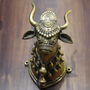 Brass Nandi Head Sculpture
