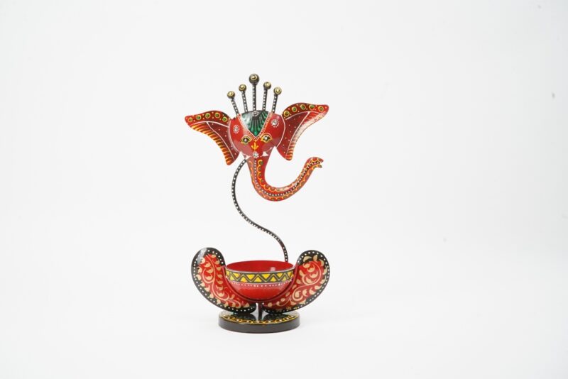 Iron Ganesh T Light Candle stand