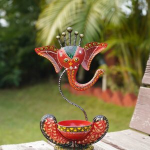Iron Ganesh T Light Candle stand
