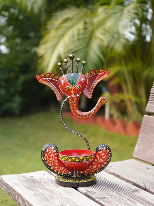 Iron Ganesh T Light Candle stand