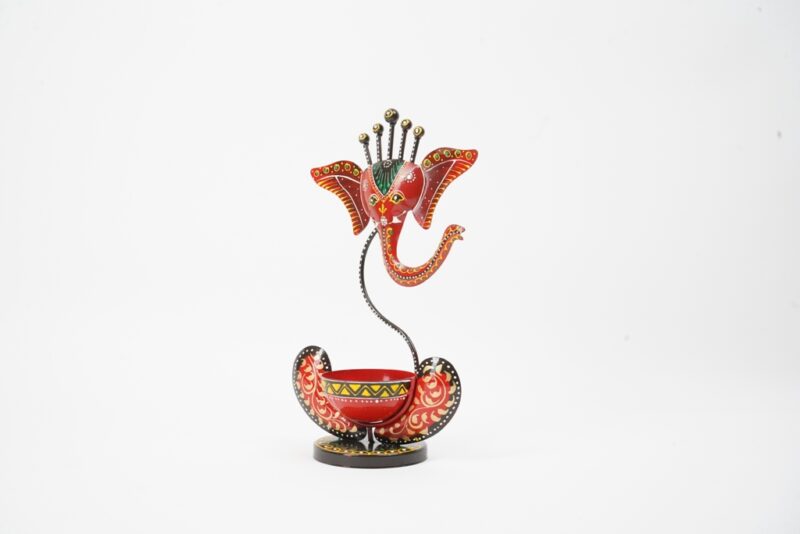 Iron Ganesh T Light Candle stand