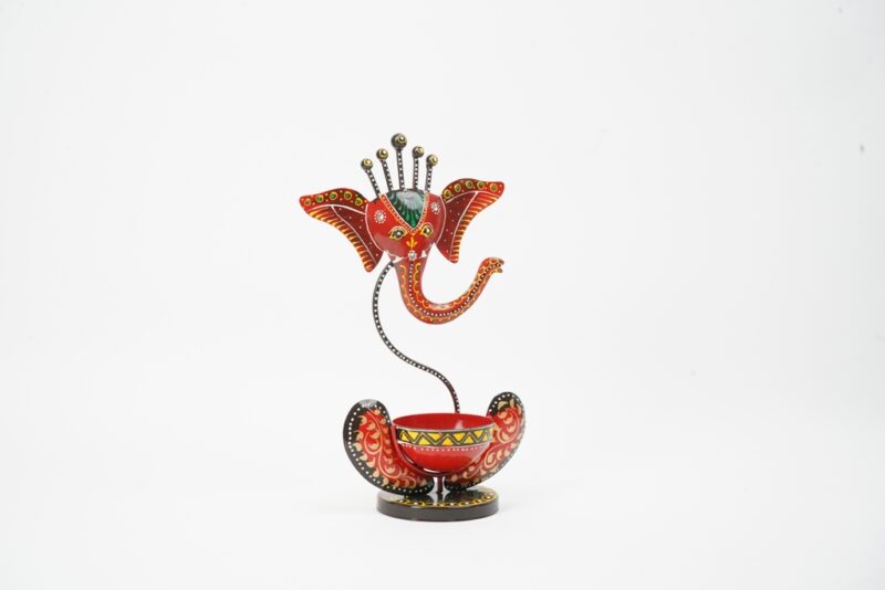 Iron Ganesh T Light Candle stand