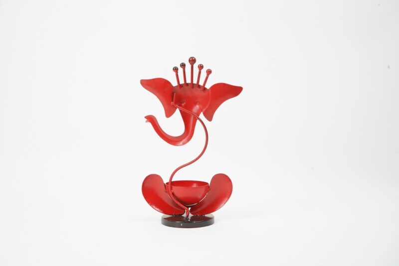 Iron Ganesh T Light Candle stand