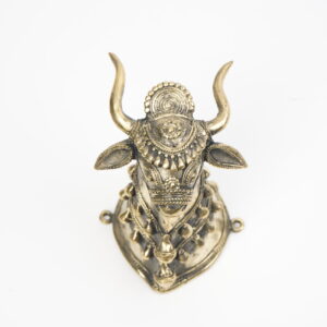 Brass Nandi Head Sculpture