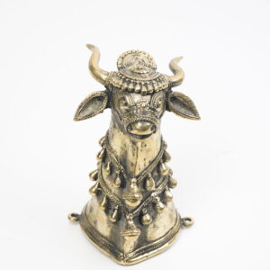 Brass Nandi Head Sculpture