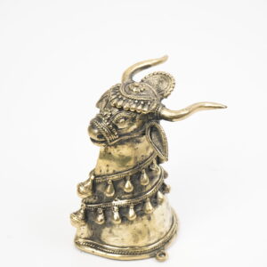 Brass Nandi Head Sculpture