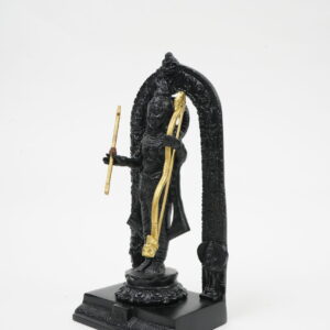 Lord Murugan Black Stone-Finish Idol with Prabhavali