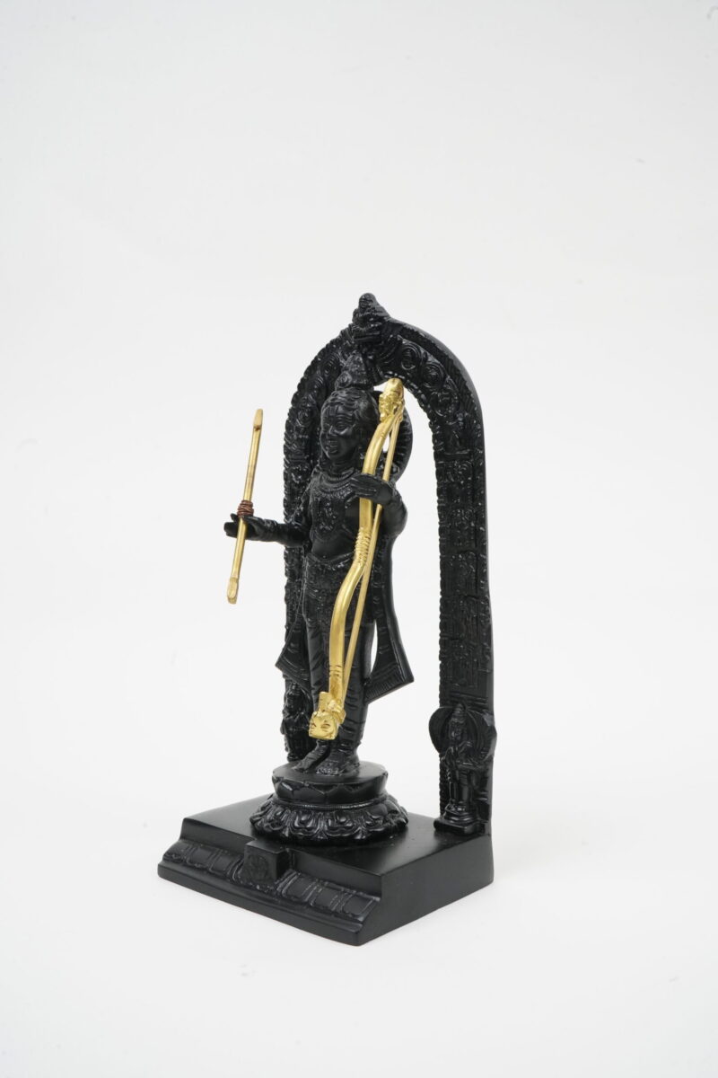 Lord Murugan Black Stone-Finish Idol with Prabhavali