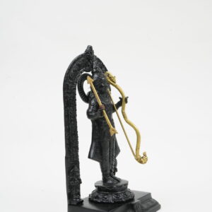 Lord Murugan Black Stone-Finish Idol with Prabhavali