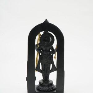 Lord Murugan Black Stone-Finish Idol with Prabhavali