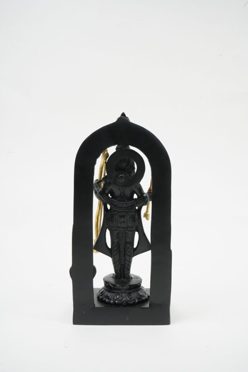 Lord Murugan Black Stone-Finish Idol with Prabhavali
