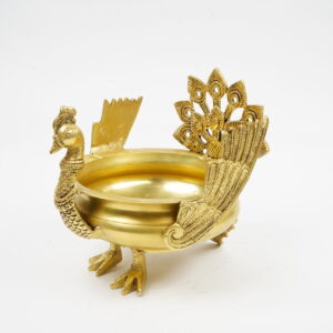 Royal Brass Peacock Urli Bowl