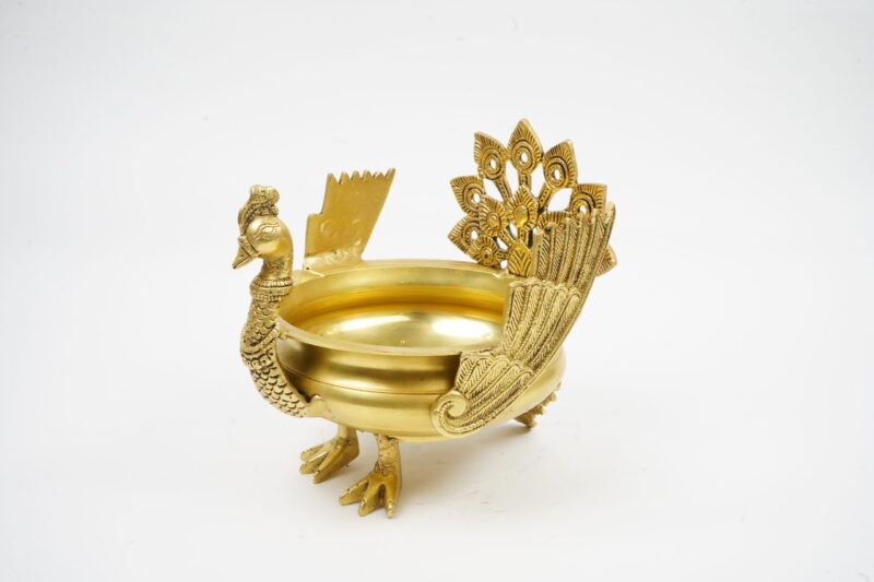 Royal Brass Peacock Urli Bowl