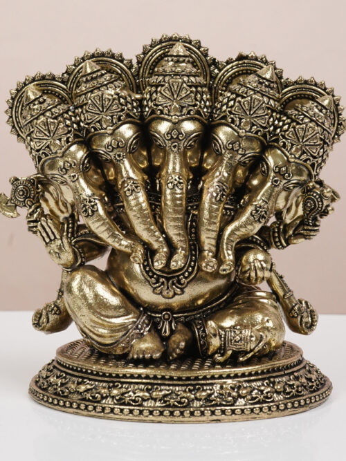 Panchmukhi Ganesha Brass Idol