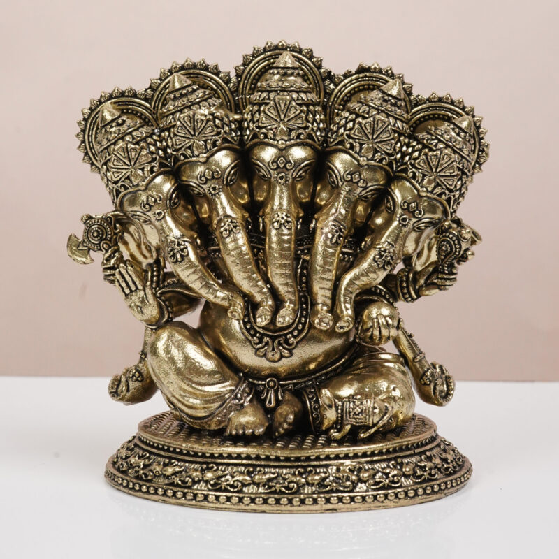 Panchmukhi Ganesha Brass Idol